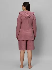LacyLook  Women Hooded Double Terry Bathrobe With Shorts-thumb3