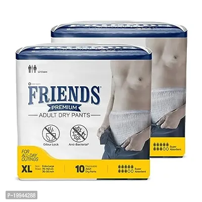 Friends Premium Adult Diapers Pant Style - 20 Count -XL- with odour lock and Anti-Bacterial Absorbent Core