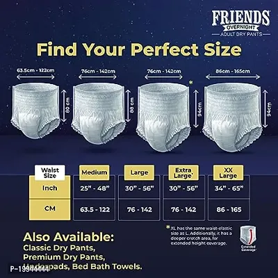 Friends Overnight Adult Diapers Pants Style - 30 Count (M-L) with odour lock and Anti-Bacterial Absorbent Core- Waist Size 25-48 inch ; 63.5-122cm-thumb4