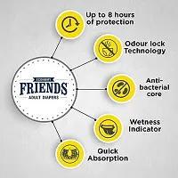Friends Economy Adult Diapers Tape Style - 10 Count (Medium) with odour lock and Anti-Bacterial Absorbent Core- Waist Size 27.56-49.21 Inch; 70-125Cm-thumb2