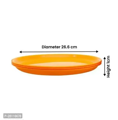 INDIAN**Microwave Safe  Unbreakable Round Full Dinner Plates (Set of 6, Yellow) 12 inch-thumb3