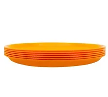 INDIAN**Microwave Safe  Unbreakable Round Full Dinner Plates (Set of 6, Yellow) 12 inch-thumb3