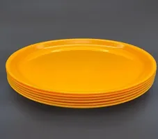 INDIAN**Microwave Safe  Unbreakable Round Full Dinner Plates (Set of 6, Yellow) 12 inch-thumb1