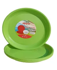 Indian**Round Colorful Set of 18 PCS /6 Plate 12 Inch ,6 Bowl,6 Spoon Dinner Plates for Families, Daily Use, Parties, Unbreakable, Kid Friendly, Microwave Safe, Dishwasher Safe, (Set of 18 GREEN)-thumb3