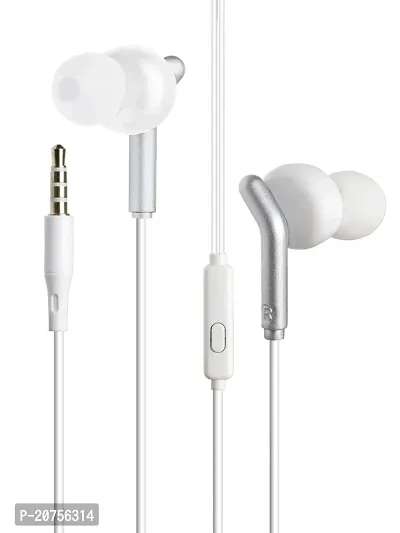 Stylish White On-ear and Over-ear Wired - 3.5 MM Single Pin Headsets With Microphone-thumb0