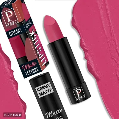 PERPAA? Creamy Matte Bullet Lipstick Long Lasting Lightweight Lipstick One Swipe Smooth Finish with Waterproof  Smudgepoof Formula (Pink Treat,Adorable Nude,Chocolate Brown,RoseBerry)-thumb4