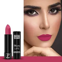 PERPAA? Creamy Matte Bullet Lipstick Long Lasting Lightweight Lipstick One Swipe Smooth Finish with Waterproof  Smudgepoof Formula (Pink Treat,Adorable Nude,Chocolate Brown,Fantasy Pink)-thumb1