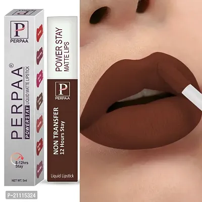 PERPAA? Powerstay Matte Liquid Lipstick Makeup, Long-Lasting Non Tranfer Smudgeproof  Waterproof Lipstick Combo of 3 colors 5 ml each (Grep Wine,Dark Pink  Brown)-thumb3