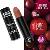 PERPAA? Creamy Matte Bullet Lipstick Long Lasting Lightweight Lipstick One Swipe Smooth Finish with Waterproof  Smudgepoof Formula (Rose Garden,Pink Treat,Adorable Nude,Chilly Red)-thumb4