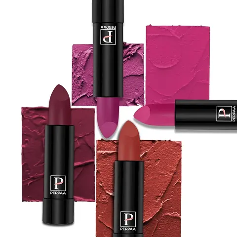 PERPAA? Creamy Matte Bullet Lipstick Long Lasting, Hydrating & Lightweight Lipstick One Swipe Smooth Finish with Waterproof & Smudgeproof Formula