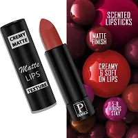 PERPAA? Creamy Matte Bullet Lipstick Long Lasting, Hydrating  Lightweight Lipstick One Swipe Smooth Finish with Waterproof  Smudgepoof Formula (Cherry Top,Red Castle,Rose Garden,Rusty Red)-thumb4