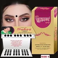 ?Supreme Suhag Sticker Kumkum Forehead Black Bindi Box of 15 Flaps Bindis (5)-thumb2