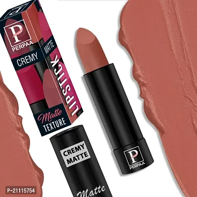 PERPAA? Creamy Matte Bullet Lipstick Long Lasting Lightweight Lipstick One Swipe Smooth Finish with Waterproof  Smudgepoof Formula (Adorable Nude,Chocolate Brown,Fantasy Pink,Tangerine Orange)-thumb4