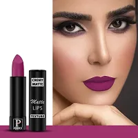 PERPAA? Creamy Matte Bullet Lipstick Long Lasting, Hydrating  Lightweight Lipstick One Swipe Smooth Finish with Waterproof  Smudgepoof Formula (Red Castle,Rose Garden,Pink Treat,Coco Shot)-thumb1