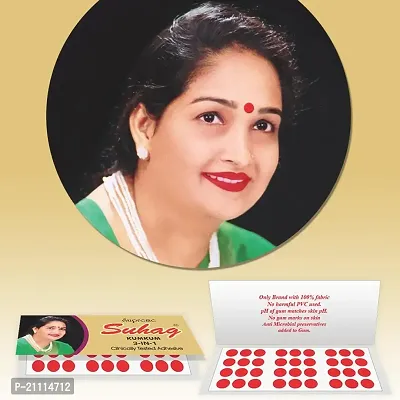 ?Supreme Suhag Sticker Kumkum Forehead Red Bindi Box of 15 Flaps Bindis (Size 3)-thumb2