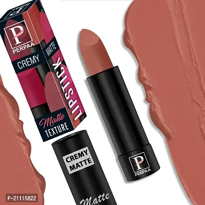 PERPAA? Creamy Matte Bullet Lipstick Long Lasting Lightweight Lipstick One Swipe Smooth Finish with Waterproof  Smudgepoof Formula (Adorable Nude,Chocolate Brown,Fantasy Pink,Rusty Red)-thumb4