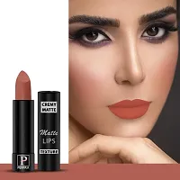 PERPAA? Creamy Matte Bullet Lipstick Long Lasting Lightweight Lipstick One Swipe Smooth Finish with Waterproof  SmudgeproofFormula (Adorable Nude,Chocolate Brown,Fantasy Pink,RoseBerry)-thumb1
