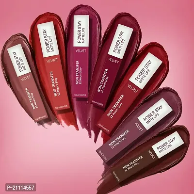 PERPAA? Powerstay Matte Liquid Lipstick Makeup, Matte liquid Long-Lasting Wear Non-Stick Cup Not Fade Waterproof Lipstick Cherry Red (5ml)-thumb4