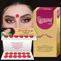 ?Supreme Suhag Sticker Kumkum Forehead Red Bindi Box of 15 Flaps Bindis (Size 1)-thumb2