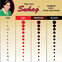 ?Supreme Suhag Sticker Kumkum Forehead Red Bindi Box of 15 Flaps Bindis (Size 3)-thumb3