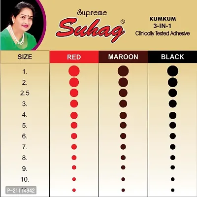 ?Supreme Suhag Sticker Kumkum Forehead Maroon Bindi Box of 15 Flaps Bindis (Size 2.5)-thumb4