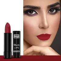 PERPAA? Creamy Matte Bullet Lipstick Long Lasting Lightweight Lipstick One Swipe Smooth Finish with Waterproof  Smudgepoof Formula (Adorable Nude,Chocolate Brown,Fantasy Pink,Crisp Red)-thumb2