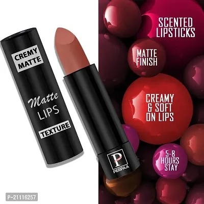 PERPAA? Creamy Matte Bullet Lipstick Long Lasting Lightweight Lipstick One Swipe Smooth Finish with Waterproof  Smudgepoof Formula (Pink Treat,Adorable Nude,Chocolate Brown,Dahila Maroon)-thumb5