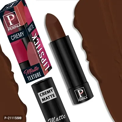 PERPAA? Creamy Matte Lipstick Long Lasting Lightweight Lipstick Smooth Finish with Waterproof  Smudgeproof Formula (Chocolate Brown,Fantasy Pink,Rusty Red,Electric Pink)-thumb4