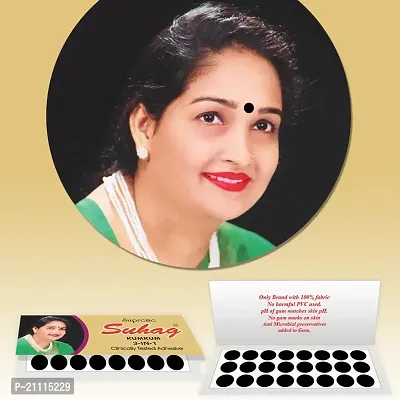 ?Supreme Suhag Sticker Kumkum Forehead Black Bindi Box of 15 Flaps Bindis (2.5)-thumb2