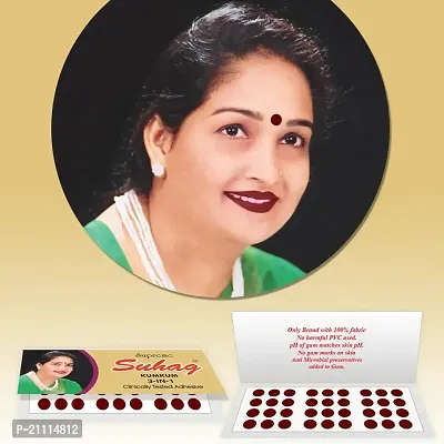 ?Supreme Suhag Sticker Kumkum Forehead Maroon Bindi Box of 15 Flaps Bindis (Size 5)-thumb2