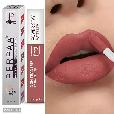 PERPAA? Powerstay Matte Liquid Lipstick Makeup, Long-Lasting Non Tranfer Smudgeproof  Waterproof Lipstick Combo of 3 colors 5 ml each (Grep Wine, Brown  Nude)-thumb4