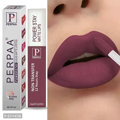 PERPAA? Powerstay Matte Liquid Lipstick Makeup, Long-Lasting Non Tranfer Smudgeproof  Waterproof Lipstick Combo of 3 colors 5 ml each (Flirty Red, Brown  Mauve)-thumb3