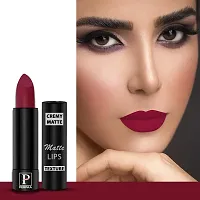 PERPAA? Creamy Matte Lipstick Long Lasting Lightweight Lipstick Smooth Finish with Waterproof  Smudgeproof Formula (Chocolate Brown,Fantasy Pink,Rusty Red,Electric Pink)-thumb1