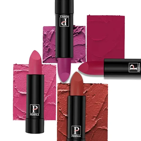PERPAA? Creamy Matte Bullet Lipstick Long Lasting, Hydrating & Lightweight Lipstick One Swipe Smooth Finish with Waterproof & Smudgeproof Formula