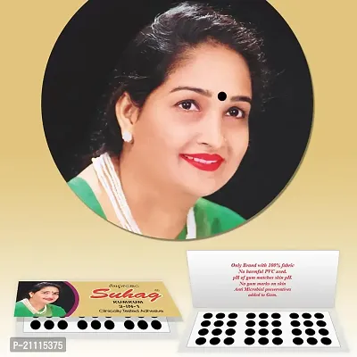 ?Supreme Suhag Sticker Kumkum Forehead Black Bindi Box of 15 Flaps Bindis (5)-thumb2