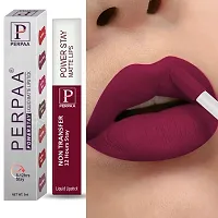 PERPAA? Powerstay Matte Liquid Lipstick Makeup, Long-Lasting Non Tranfer Smudgeproof  Waterproof Lipstick Combo of 3 colors 5 ml each (Grep wine, Cherry Red  Apple Red)-thumb3