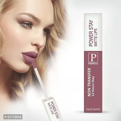 PERPAA? Powerstay Matte Liquid Lipstick Makeup, Long-Lasting Non Tranfer Smudgeproof  Waterproof Lipstick Combo of 3 colors 5 ml each (Flirty Red, Grep wine  Mauve)-thumb5