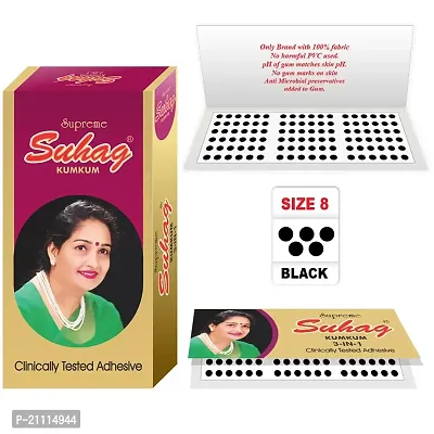 ?Supreme Suhag Sticker Kumkum Forehead Black Bindi Box of 15 Flaps Bindis (8)