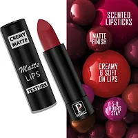 PERPAA? Creamy Matte Bullet Lipstick Long Lasting, Hydrating  Lightweight Lipstick One Swipe Smooth Finish with Waterproof  Smudgepoof Formula (Cherry Top,Red Castle,Rose Garden,Crisp Red)-thumb4