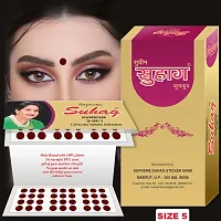 ?Supreme Suhag Sticker Kumkum Forehead Maroon Bindi Box of 15 Flaps Bindis (Size 5)-thumb2