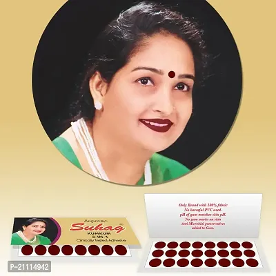 ?Supreme Suhag Sticker Kumkum Forehead Maroon Bindi Box of 15 Flaps Bindis (Size 2.5)-thumb2