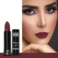 PERPAA? Creamy Matte Bullet Lipstick Long Lasting Lightweight Lipstick One Swipe Smooth Finish with Waterproof  Smudgepoof Formula (Pink Treat,Adorable Nude,Chocolate Brown,Chilly Red)-thumb1