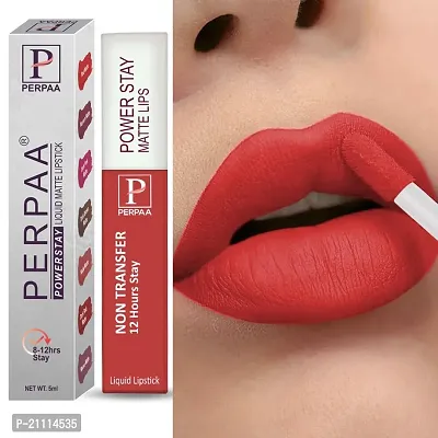 PERPAA? Powerstay Matte Liquid Lipstick Makeup, Long-Lasting Non Tranfer Smudgeproof  Waterproof Lipstick Combo of 3 colors 5 ml each (Flirty red, Cherry  Dark Pink)-thumb2