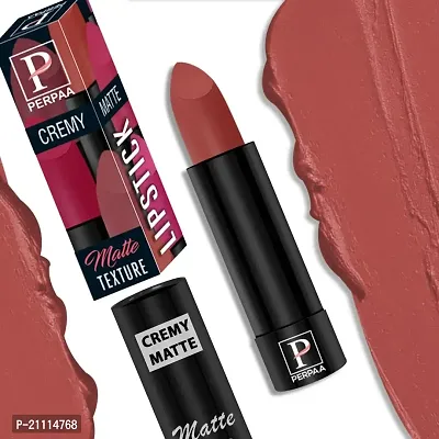 PERPAA? Creamy Matte Lipstick Long Lasting Lightweight Lipstick Smooth Finish with Waterproof  Smudgeproof Formula (Chocolate Brown,Fantasy Pink,Rusty Red,Dahila Maroon)-thumb4