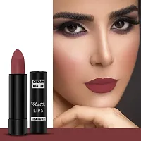 PERPAA? Creamy Matte Bullet Lipstick Long Lasting Lightweight Lipstick One Swipe Smooth Finish with Waterproof  Smudgepoof Formula (Pink Treat,Adorable Nude,Chocolate Brown,Red Rush)-thumb2