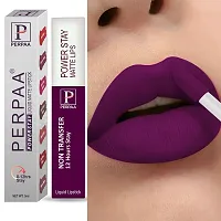 PERPAA? Powerstay Matte Liquid Lipstick Makeup, Long-Lasting Non Tranfer Smudgeproof  Waterproof Lipstick Combo of 3 colors 5 ml each (Grep Wine,Dark Pink  Apple Red)-thumb1