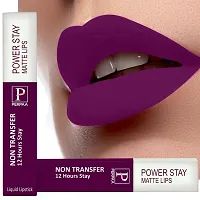 PERPAA? Powerstay Matte Liquid Lipstick Makeup, Long-Lasting Non Tranfer Smudgeproof  Waterproof Lipstick Combo of 3 colors 5 ml each (Grep Wine, Brown  Apple Red)-thumb3