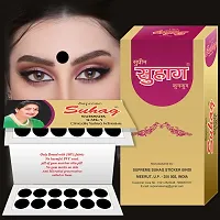 ?Supreme Suhag Sticker Kumkum Forehead Black Bindi Box of 15 Flaps Bindis (1)-thumb2