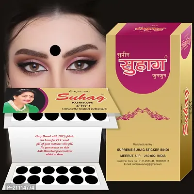 ?Supreme Suhag Sticker Kumkum Forehead Black Bindi Box of 15 Flaps Bindis (1)-thumb3