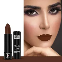 PERPAA? Creamy Matte Lipstick Long Lasting Lightweight Lipstick Smooth Finish with Waterproof  Smudgeproof Formula (Chocolate Brown,Fantasy Pink,Rusty Red,Dahila Maroon)-thumb1